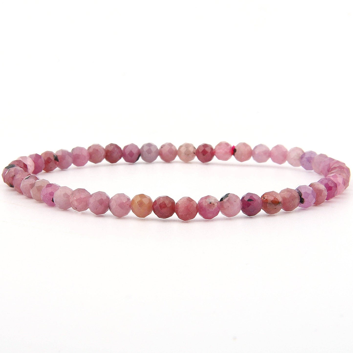 Robijnrode armband in facetvorm 4 mm