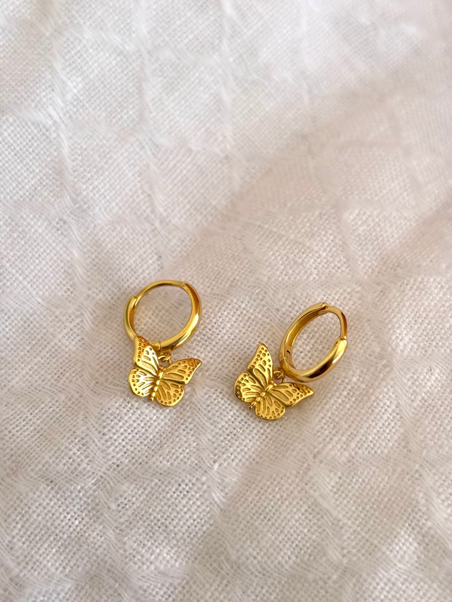 Maro Vlinderoorbellen – 925 Zilver met 18 Karaats Verguld Goud