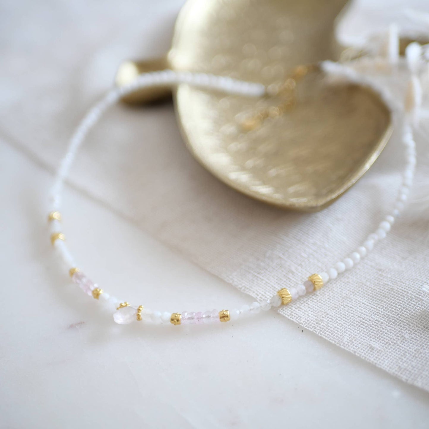 HALSKETTING KANTI MORGANIET ROZE KWARTS