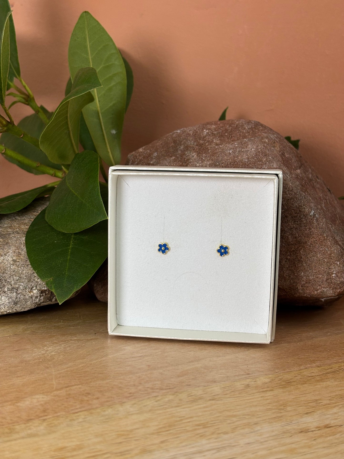 925 zilveren Flora Studs |Blauw