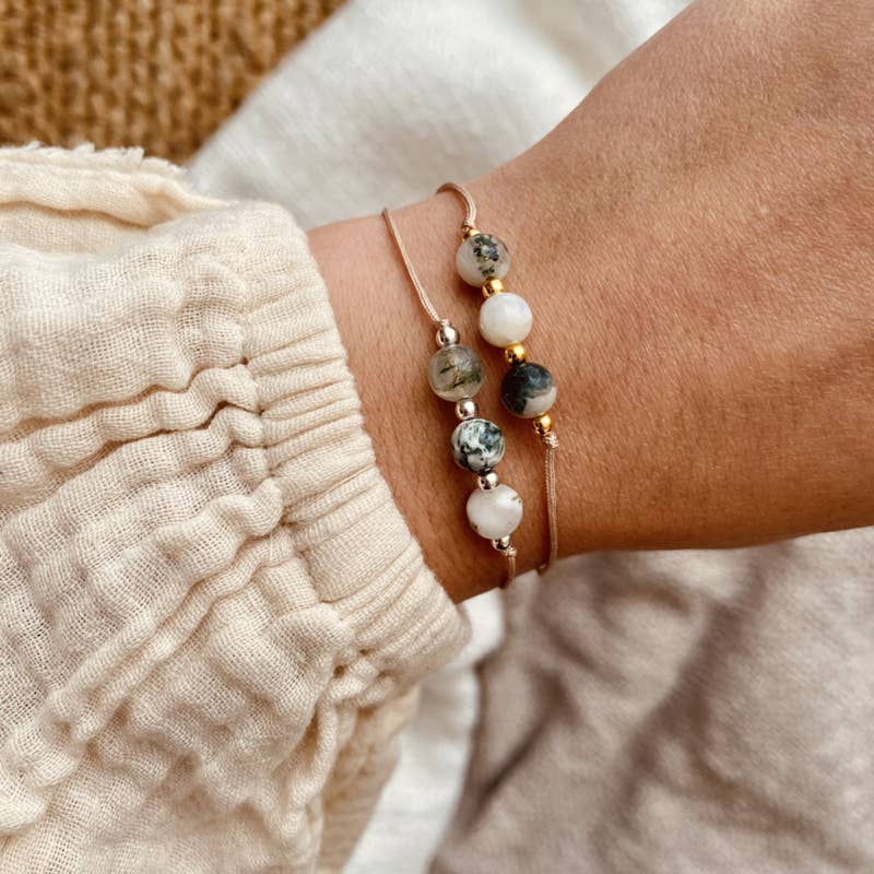 Edelstenen Affirmatie Armbandje - Mosagaat