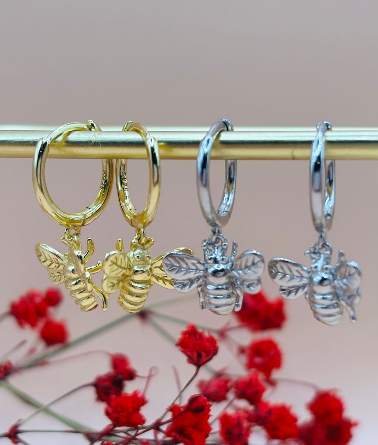 Bijtjes oorbellen 925 silver