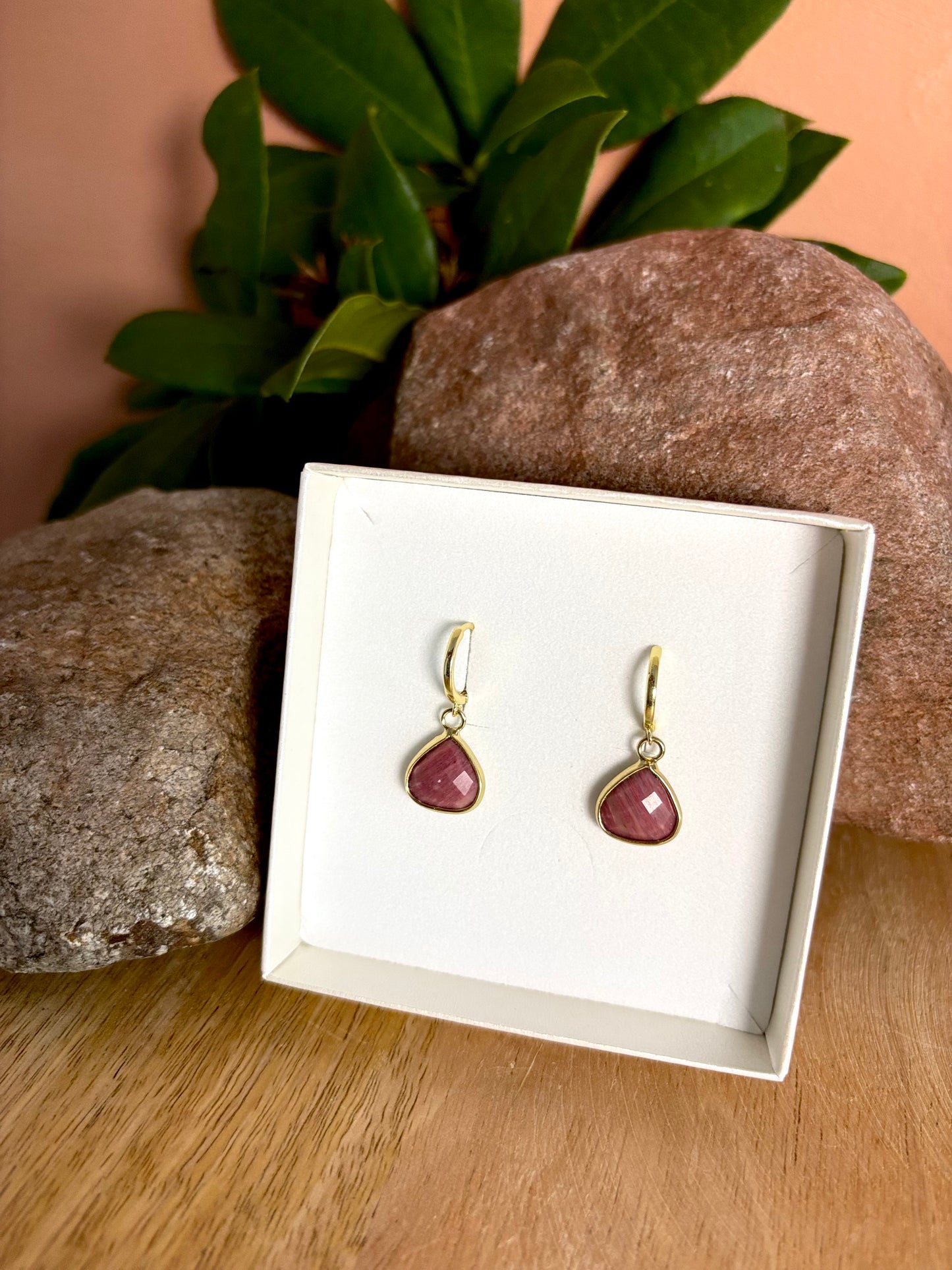 Rode jasper oorbellen 925 silver