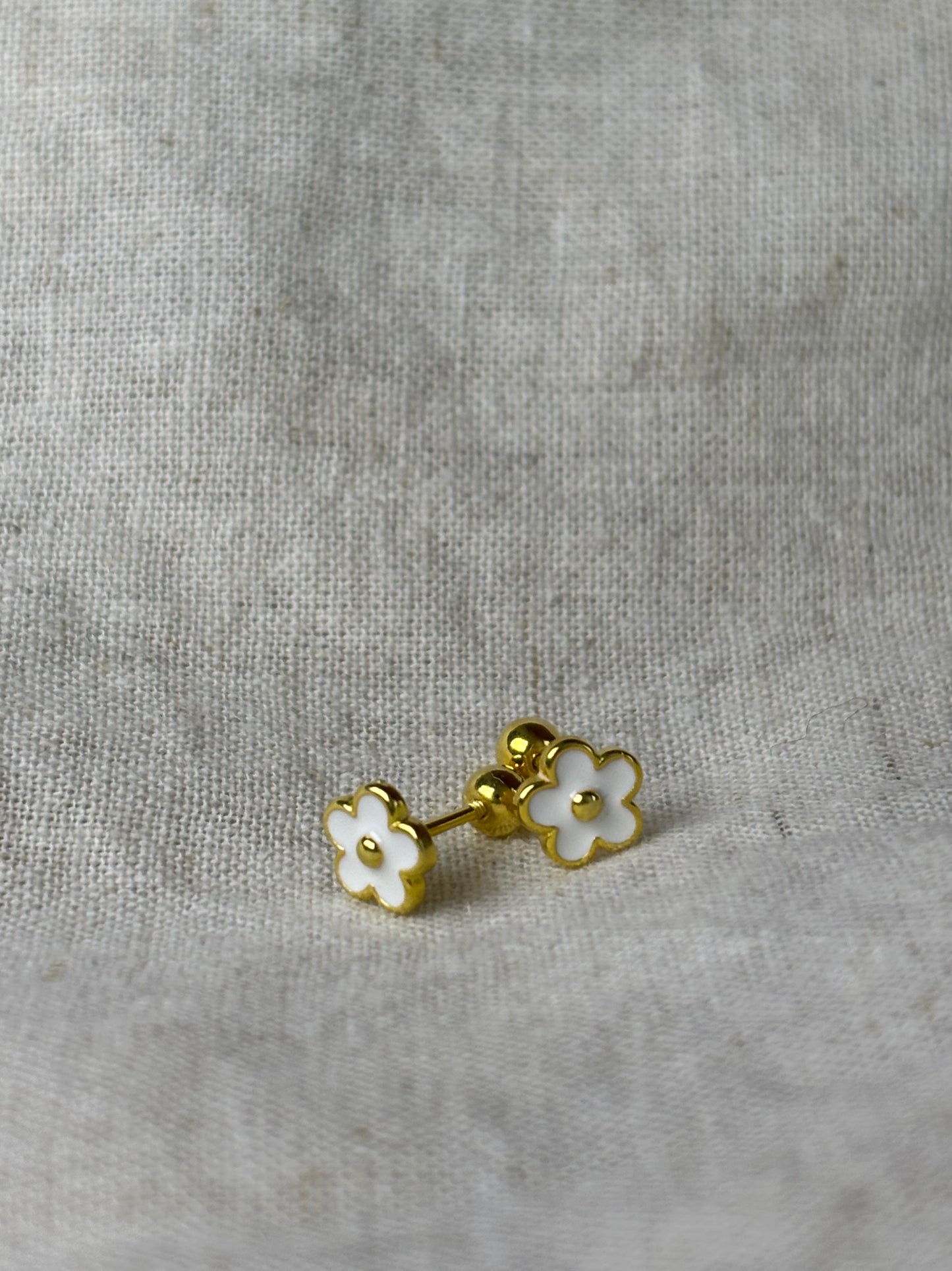 925 zilveren Flora Studs | Wit