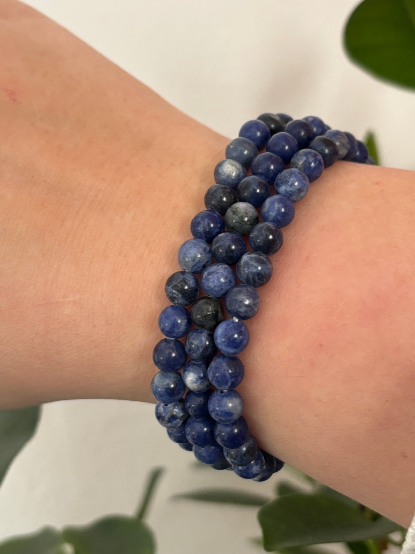 Sodaliet armband 6mm - Natuurlijke edelsteen armband