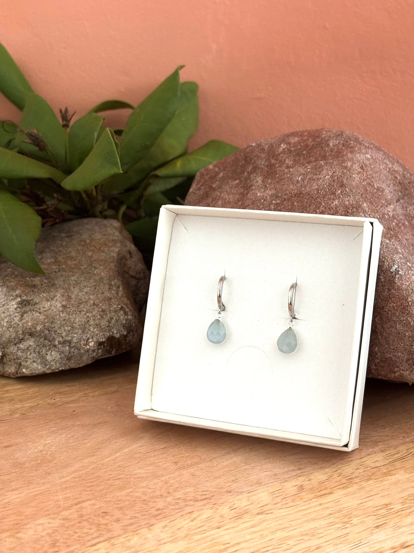 925 zilver aquamarijn Liora oorbellen