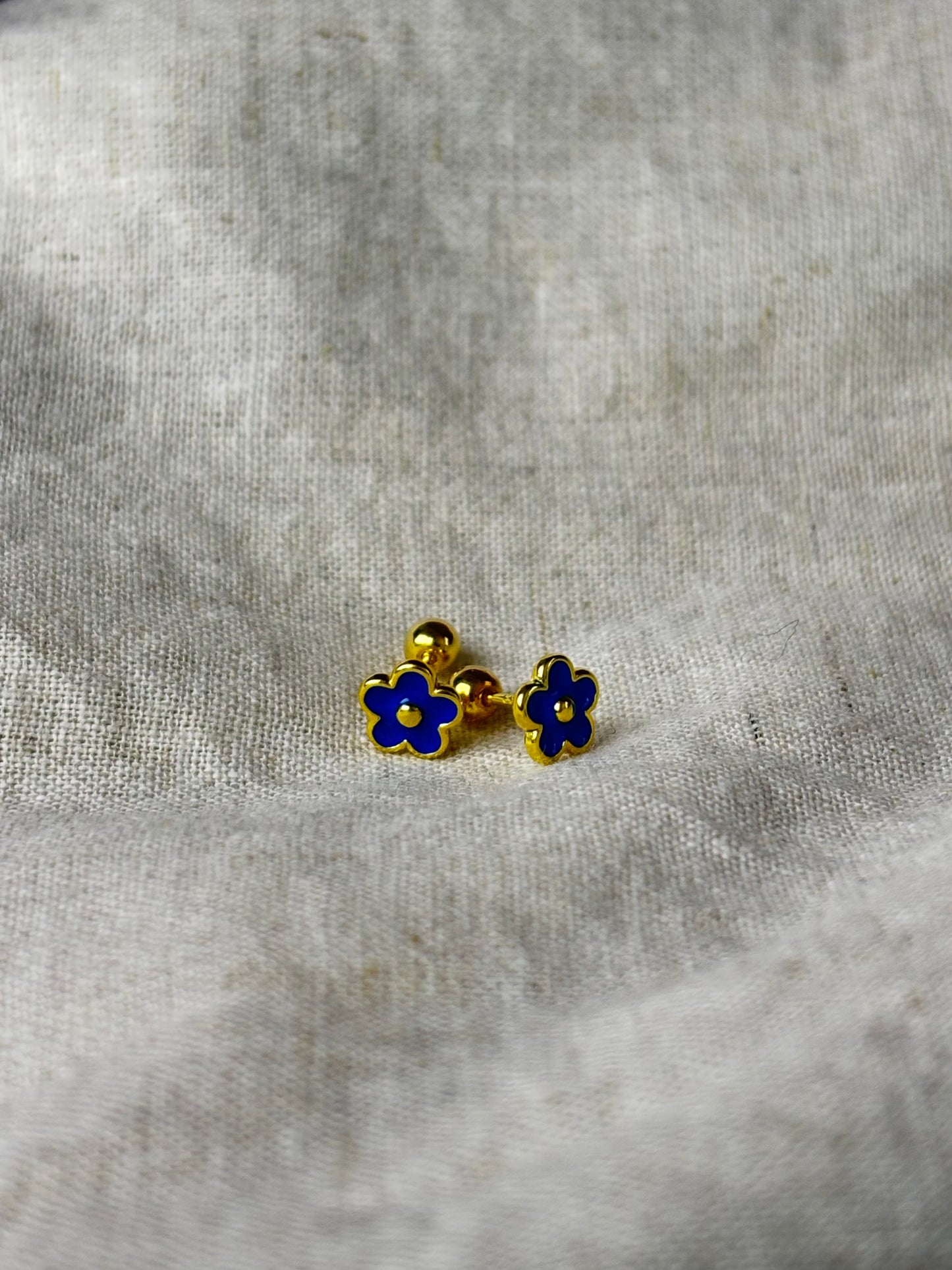 925 zilveren Flora Studs |Blauw