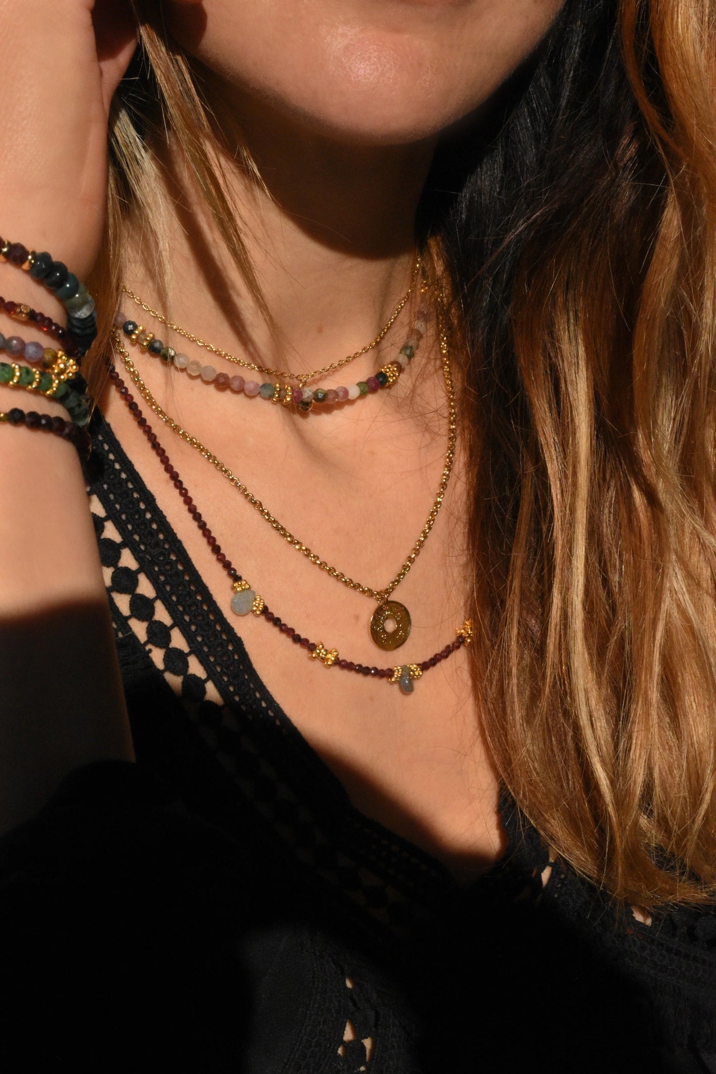Paola ketting met toermalijn en labradoriet