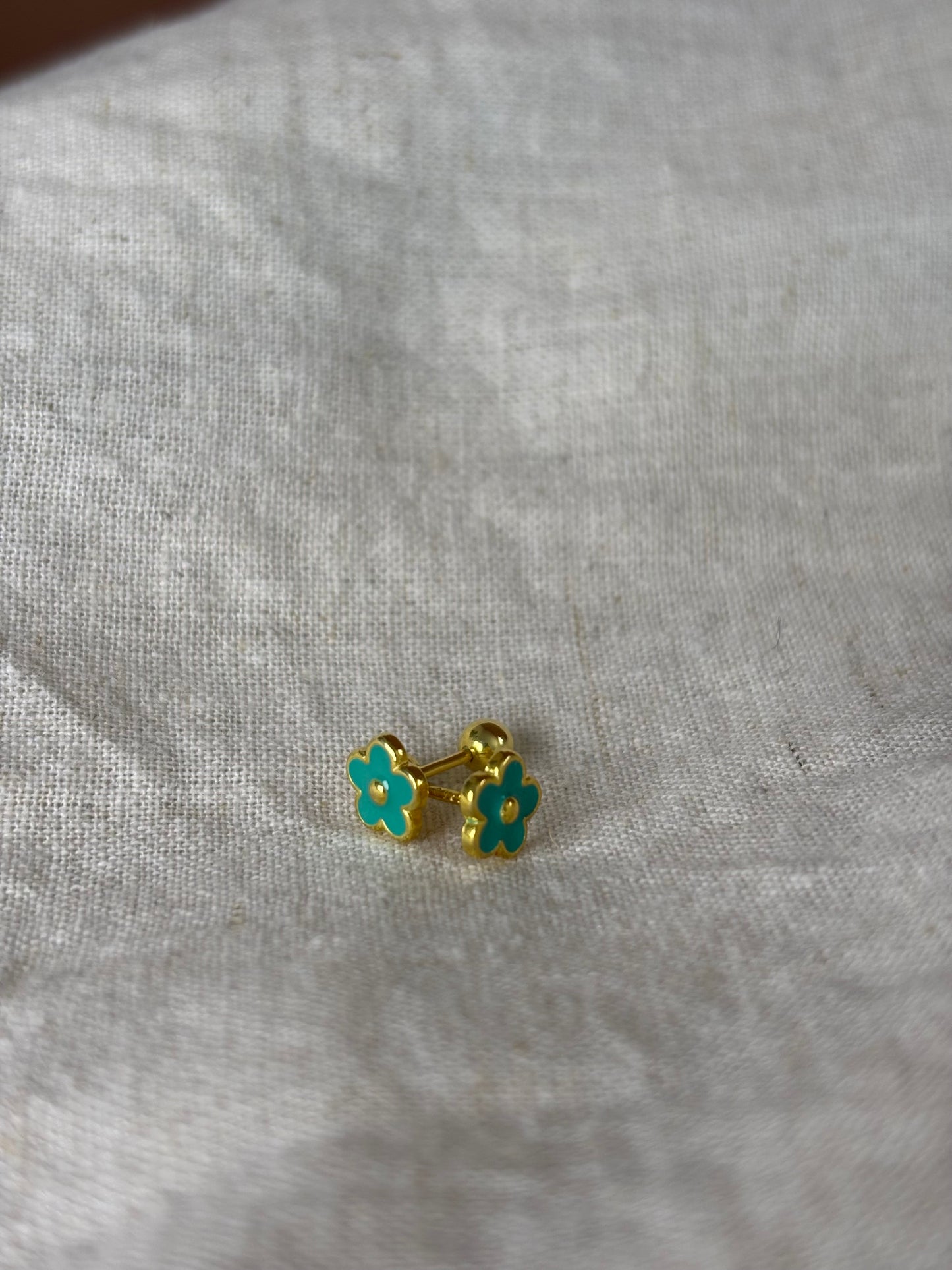 925 Zilveren Flora Studs | groen