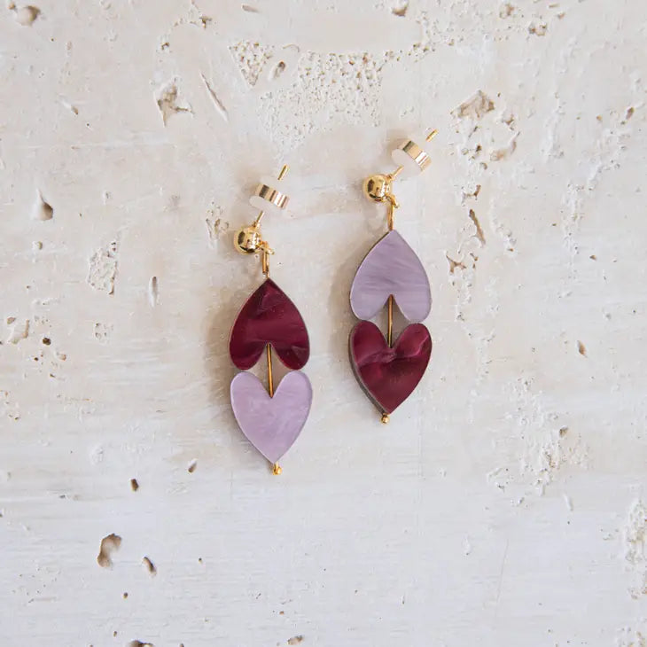 Queen of Hearts - in Merlot Rood & Lila Marble