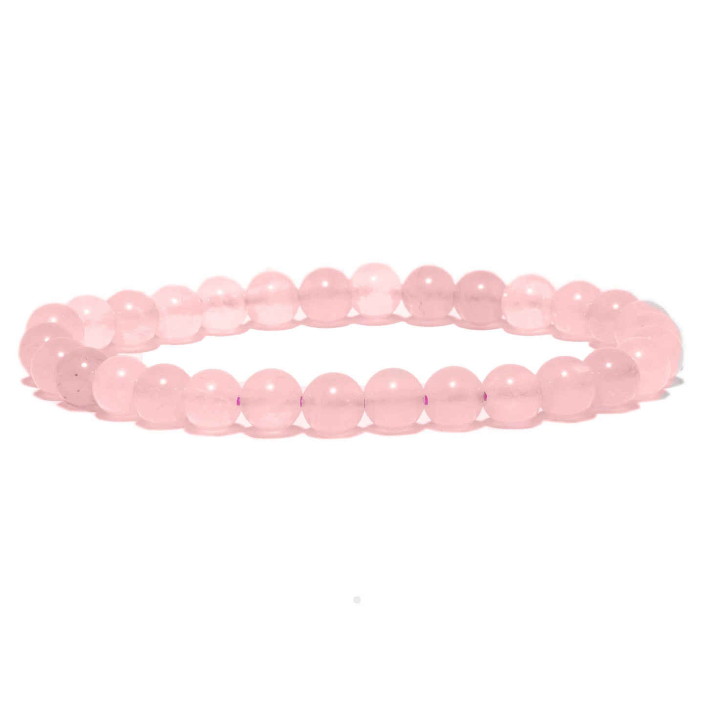 Rozenkwarts edelsteen armband| 6 mm