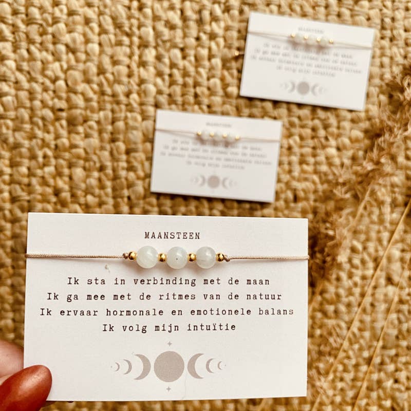 Edelstenen Affirmatie Armbandje - Maansteen