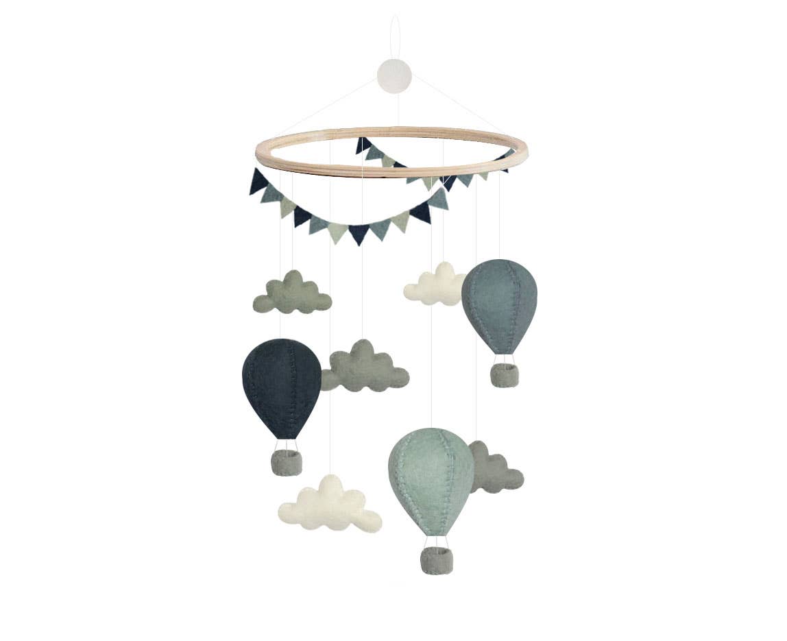 Mobiel, Luchtballon, Mix Blue