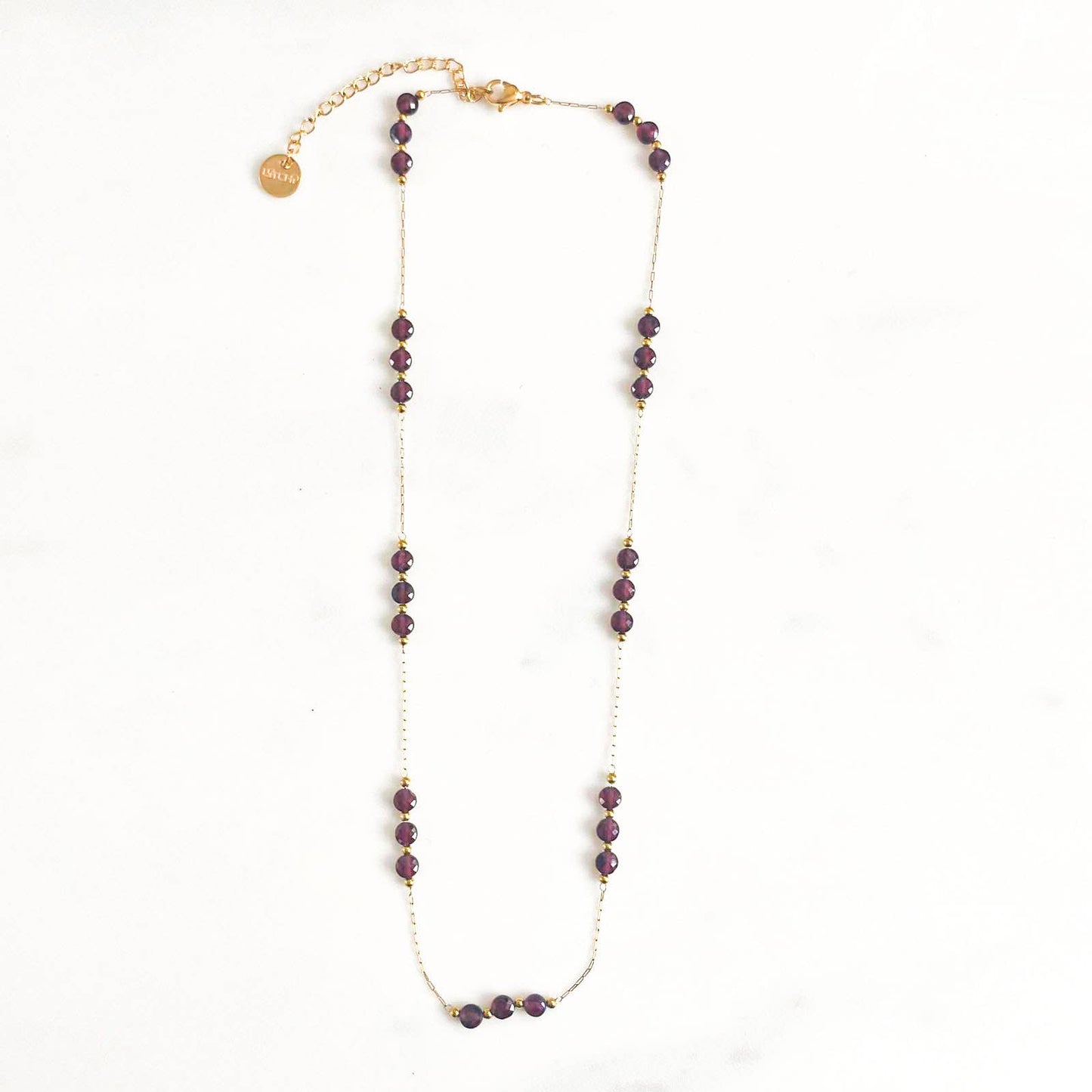 Halsketting met granaat en kiezelsteen