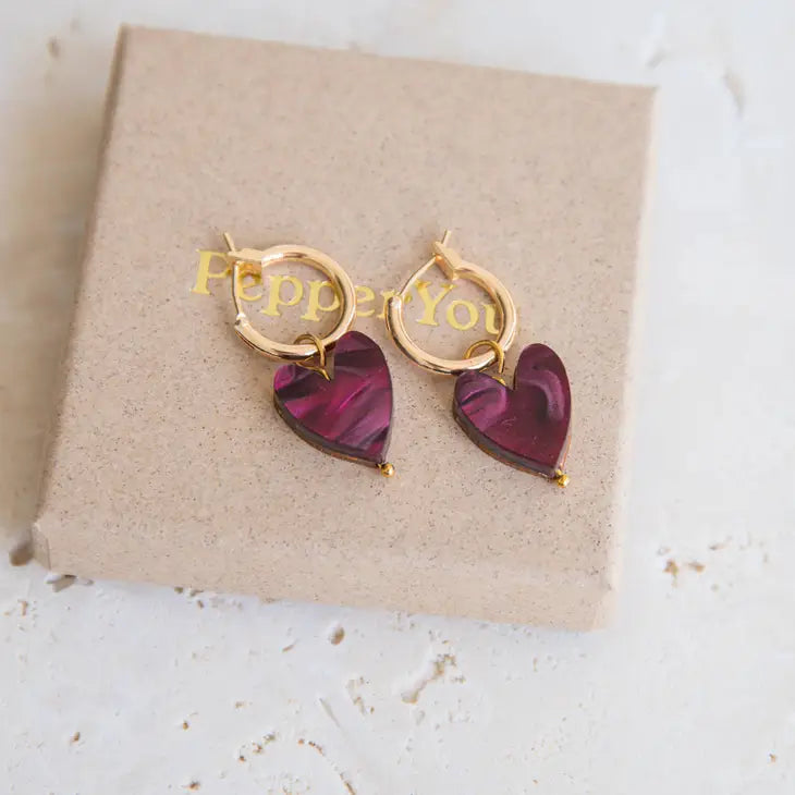 Love grows here oorbellen - Merlot rood
