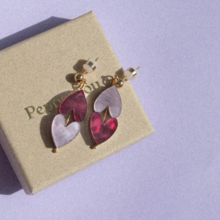 Queen of Hearts - in Merlot Rood & Lila Marble