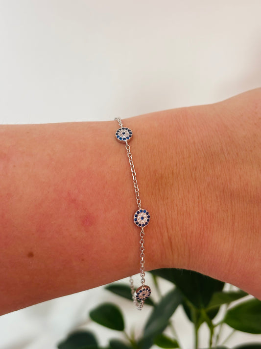 De Sterling zilveren Alara Armband | Boze oog