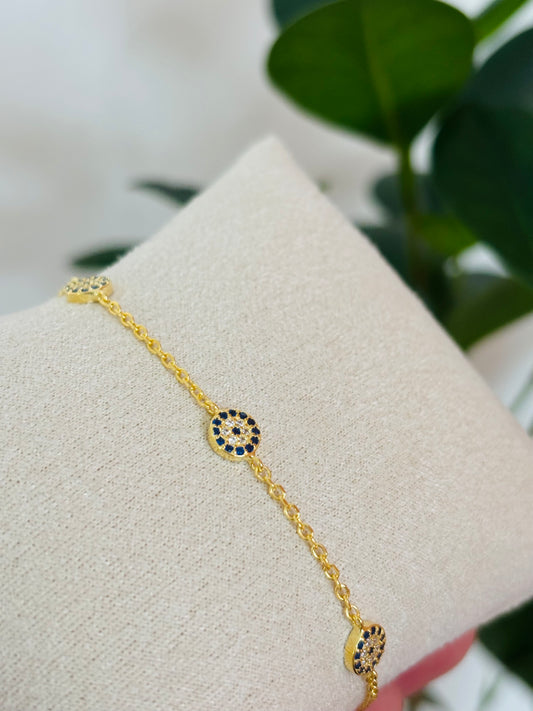 De Sterling zilveren 18K Verguld Alara Boze Oog Armband
