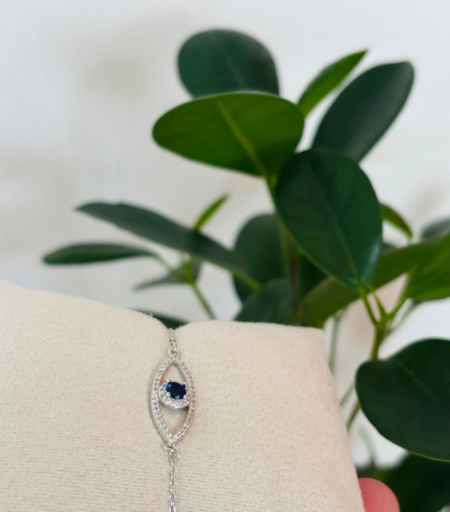 Melek Armband – 925 Sterling Zilver | Groot Boze Oog Bescherming