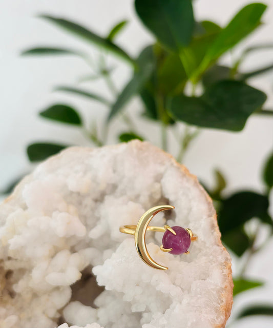 Verstelbare Amethist ring | 925 silver