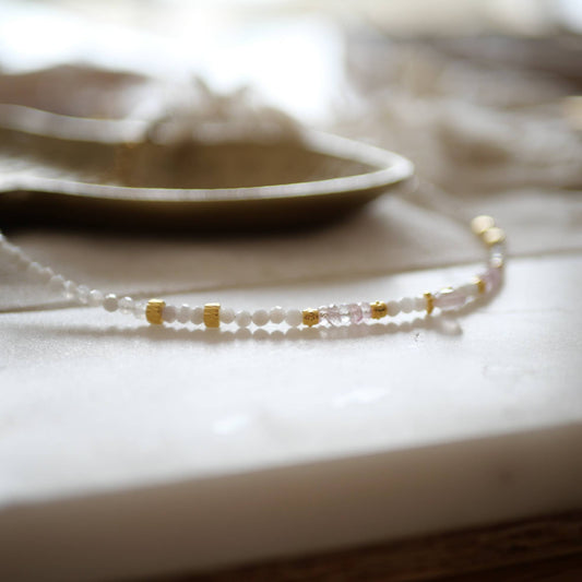 HALSKETTING KANTI MORGANIET ROZE KWARTS