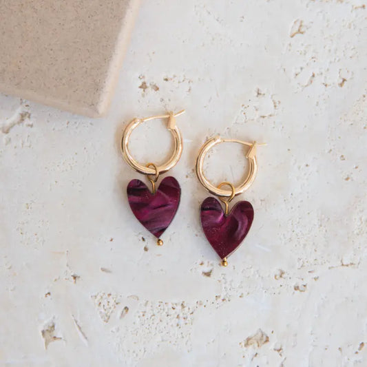 Love grows here oorbellen - Merlot rood