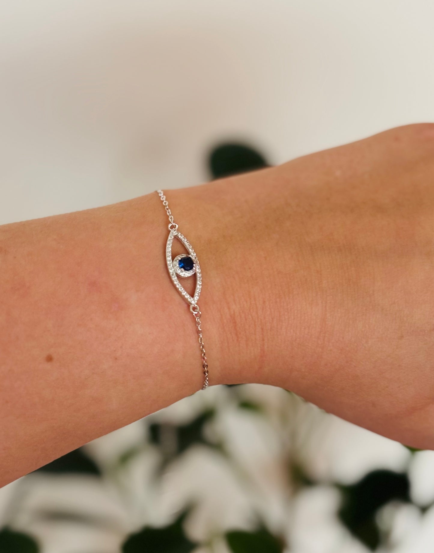 Melek Armband – 925 Sterling Zilver | Groot Boze Oog Bescherming