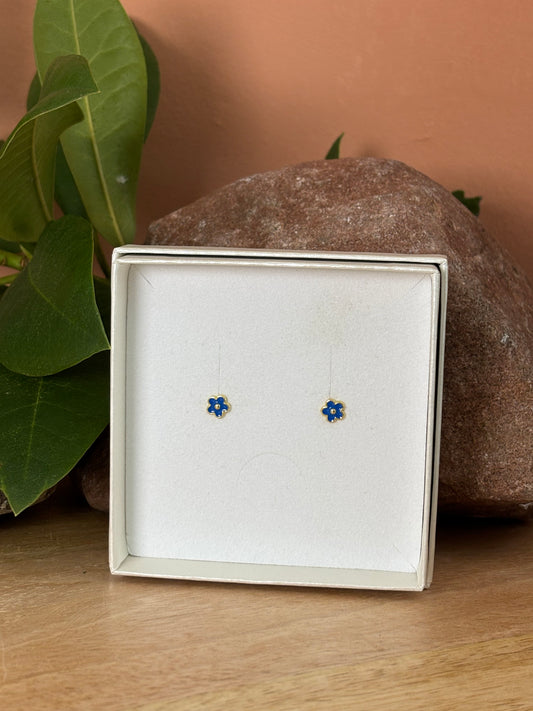 925 zilveren Flora Studs |Blauw