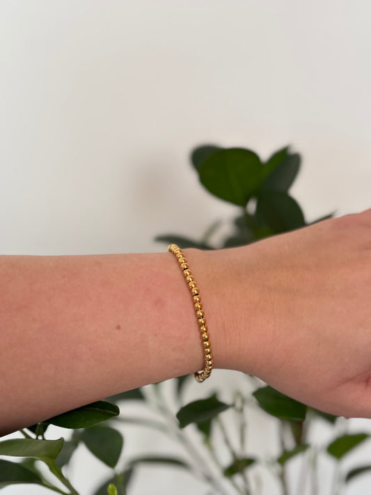 Goudkleurige RVS Bolletjesarmband 4 mm • Subtiel & Elegant