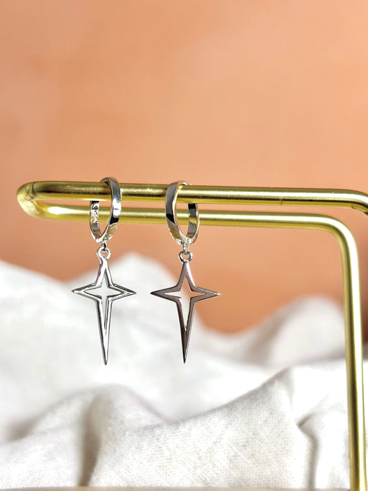 Nova oorbellen | 925 zilver met Rhodium