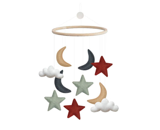 Mobiel, Ster/Maan/Wolk, Rood/Blauw