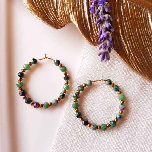 hoops with gemstones