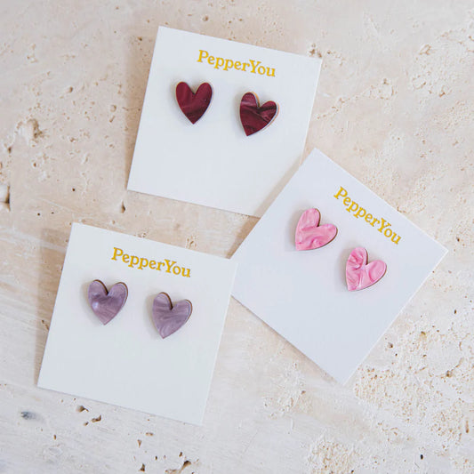 I Heart You | LILA| Knopjes oorbellen