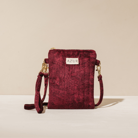 Azur telefoontasje fluweel - rood | Vegan |